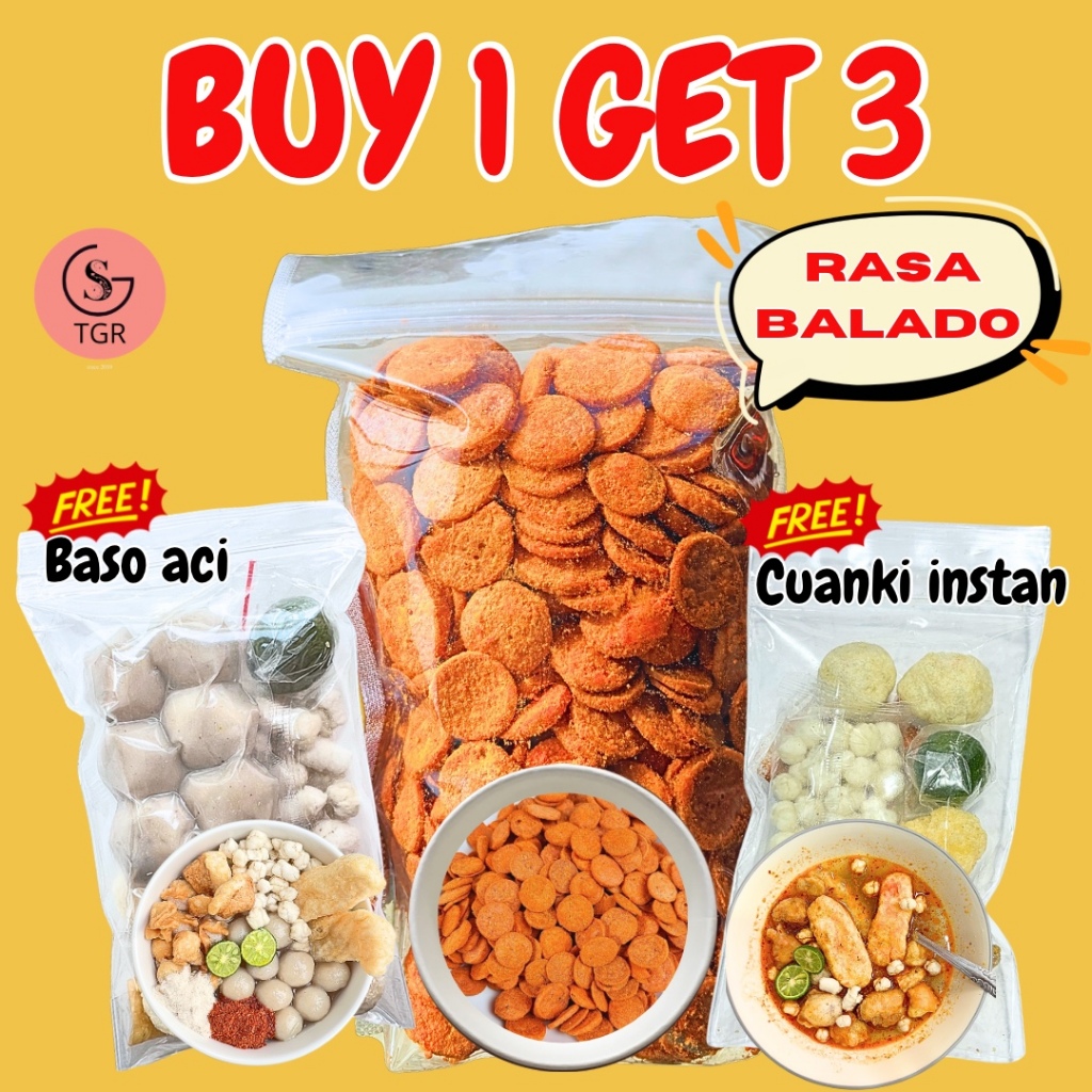 

1 Pack SOSRENG BALADO 300Gram FREE Baso Aci & Cuanki Instan By Gudangsnack
