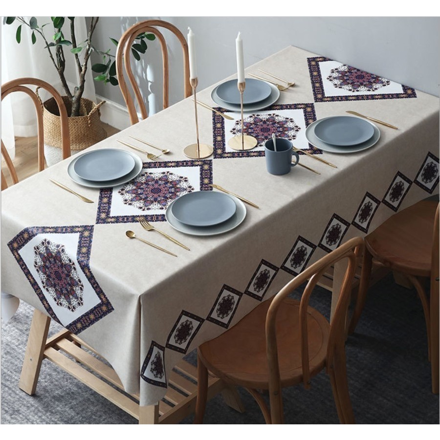 TAPLAK MEJA BOHEMIA WATERPROOF 140 x 180 CM TAPLAK MEJA PREMIUM BOHEMIAN TABLECLOTH BOHEMIAN TEBAL