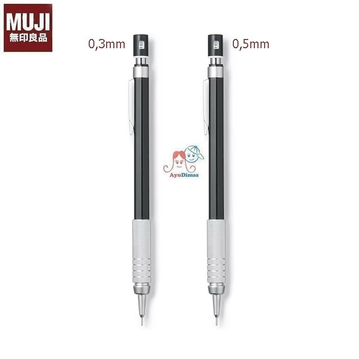 

MUJI Low Center Gravity Mechanical Pencil 0.3mm / 0.5mm Black - Pensil mekanik