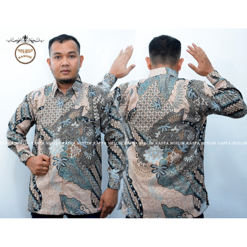 Kemeja Batik Pria Lengan Panjang Katun Premium Anak Muda S MLXL XXL /by raffa muslim