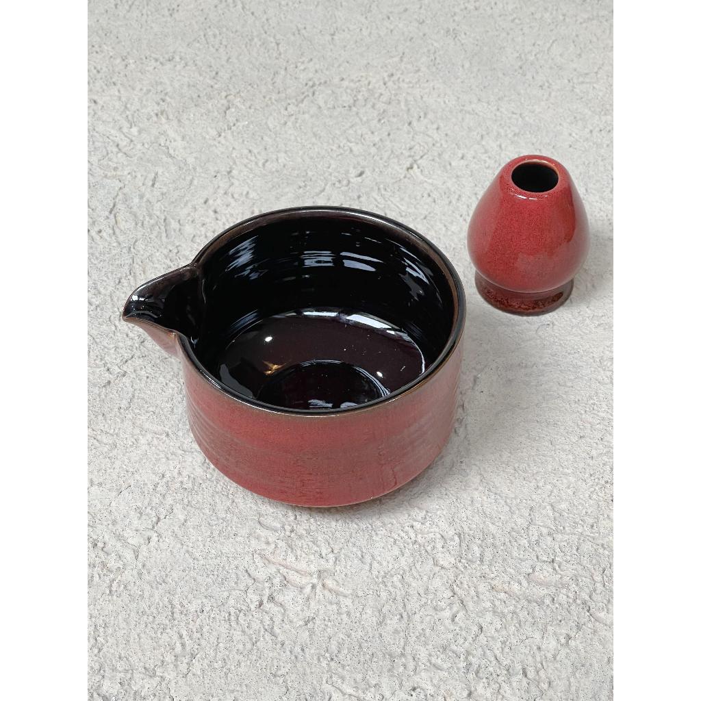 Matcha Bowl + Chasen Holder Ceramic Premium 28