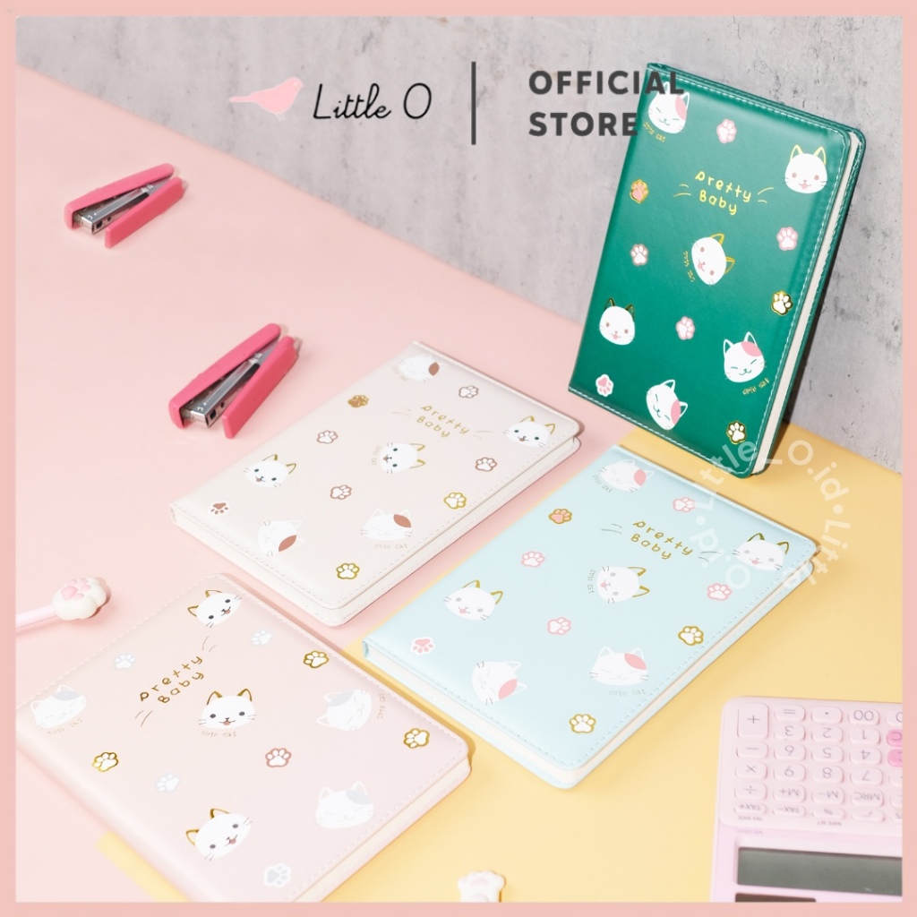 

Pretty Baby Cute Cat Leather Notebook Buku Agenda Buku Catatan Buku Diary A5