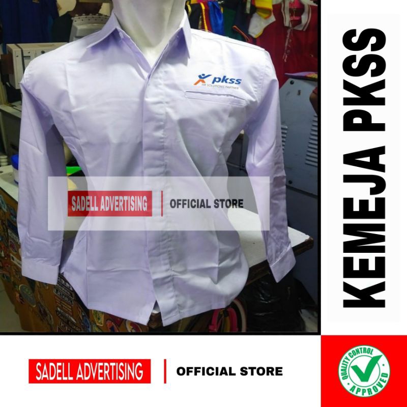 Kemeja PKSS Seragam PKSS Putih Lengan Panjang Pria Bordir