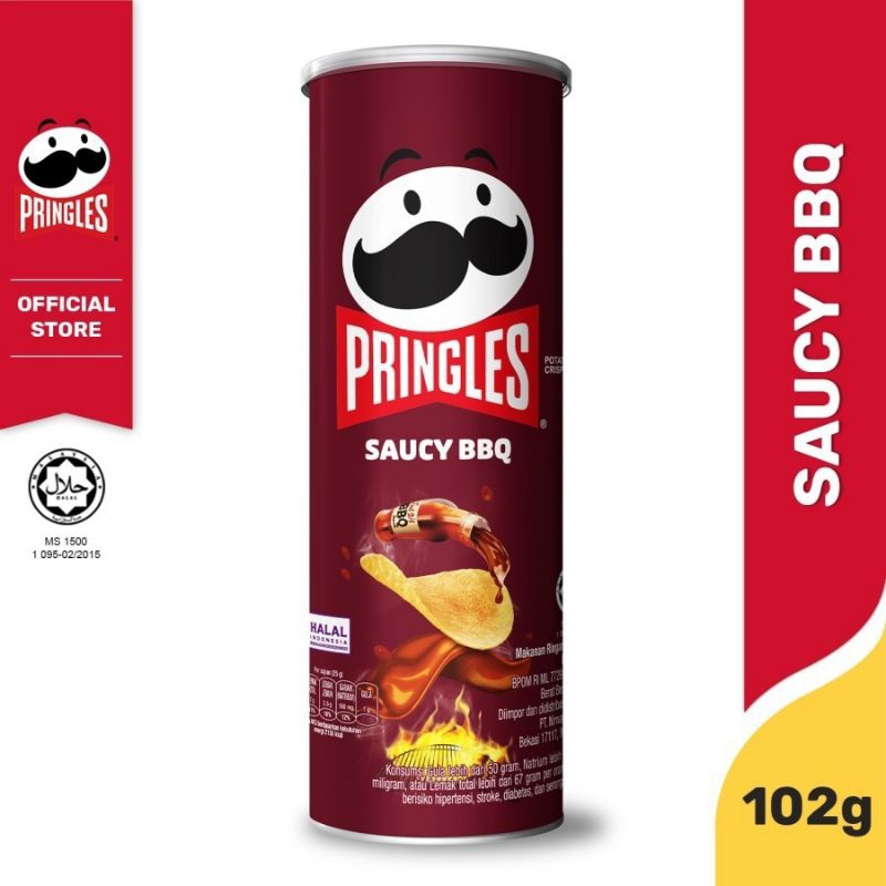 

Pi Store | Pringles Saucy BBQ 102g Kartonan isi 12pcs