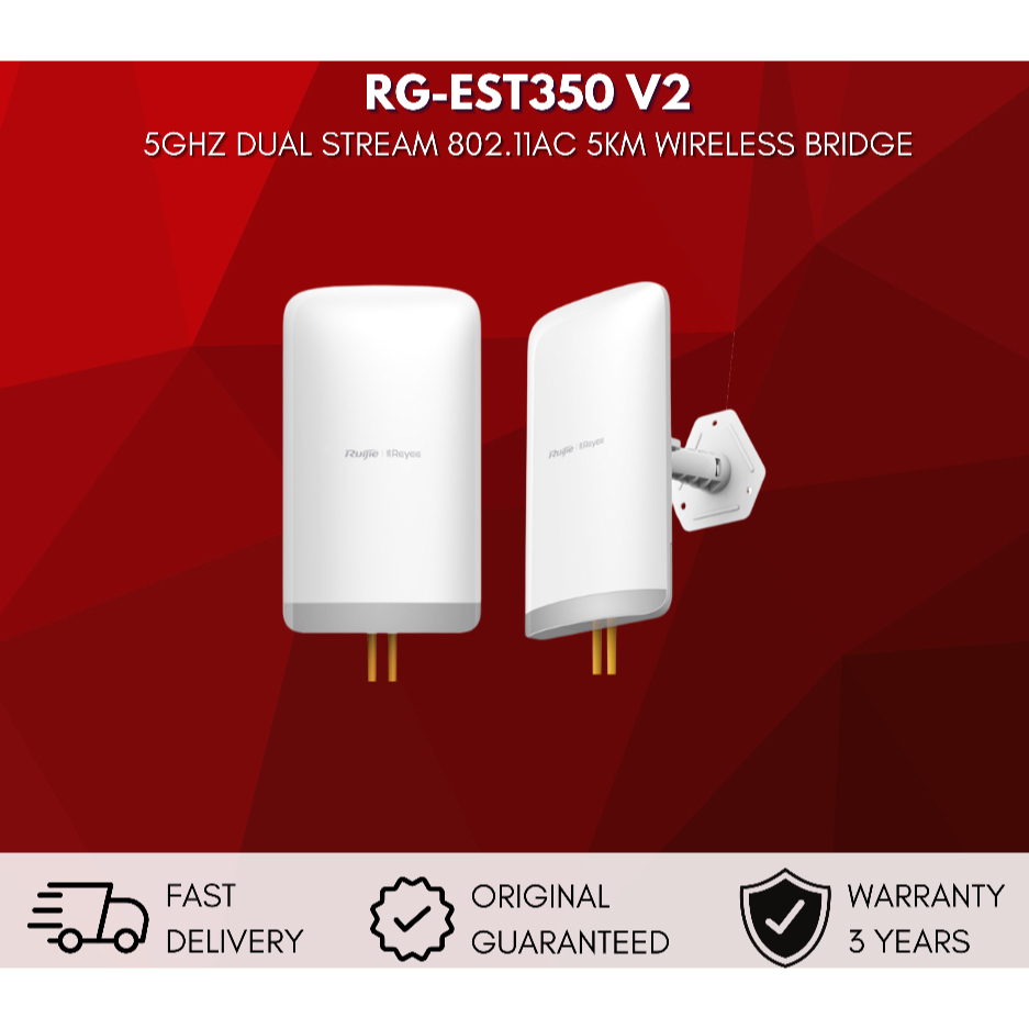RG-EST350 V2 RUIJIE REYEE 5GHZ DUAL-STREAM 5KM WIRELESS BRIDGE