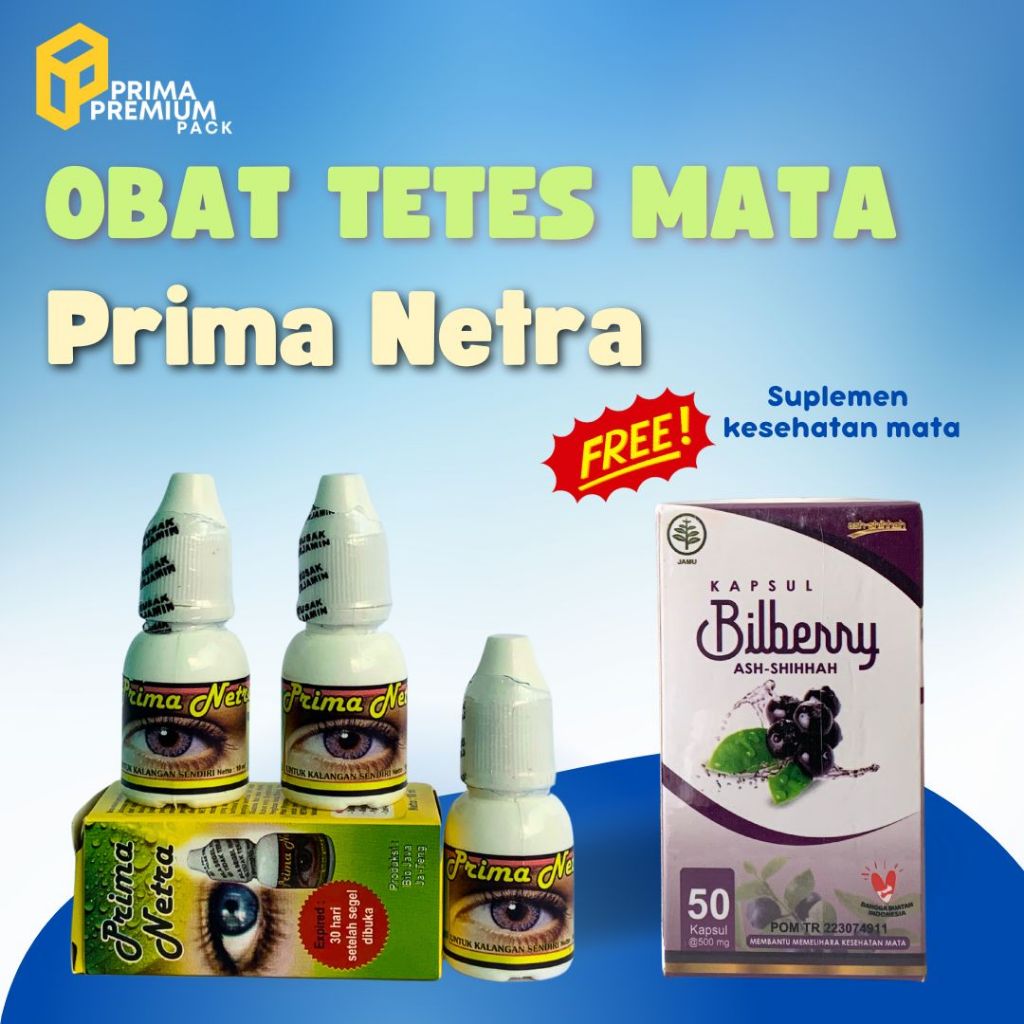 Prima Netra Obat tetes mata Kesehatan 100% Herbal Free Vitamin Mata