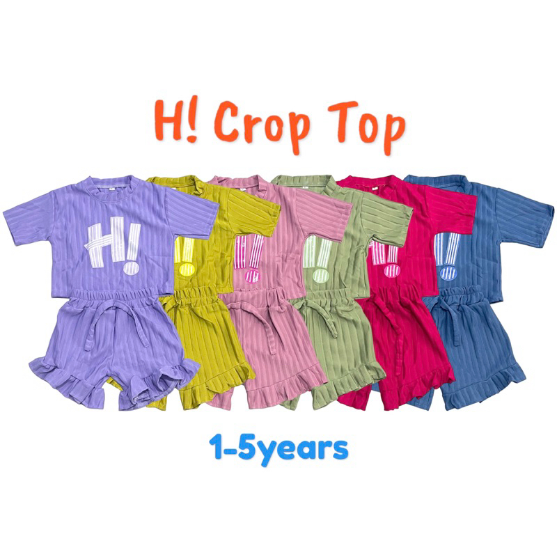 Gippokids H Crop Top Set 1-5th setelan crop top anak perempuan