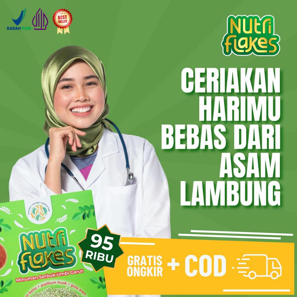 

NUTRIFLAKES SEREAL UMBI GARUT WITH DAUN KELOR AMPUH ATASI ASAM LAMBUNG ASLI ORIGINAL 100% TERLARIS