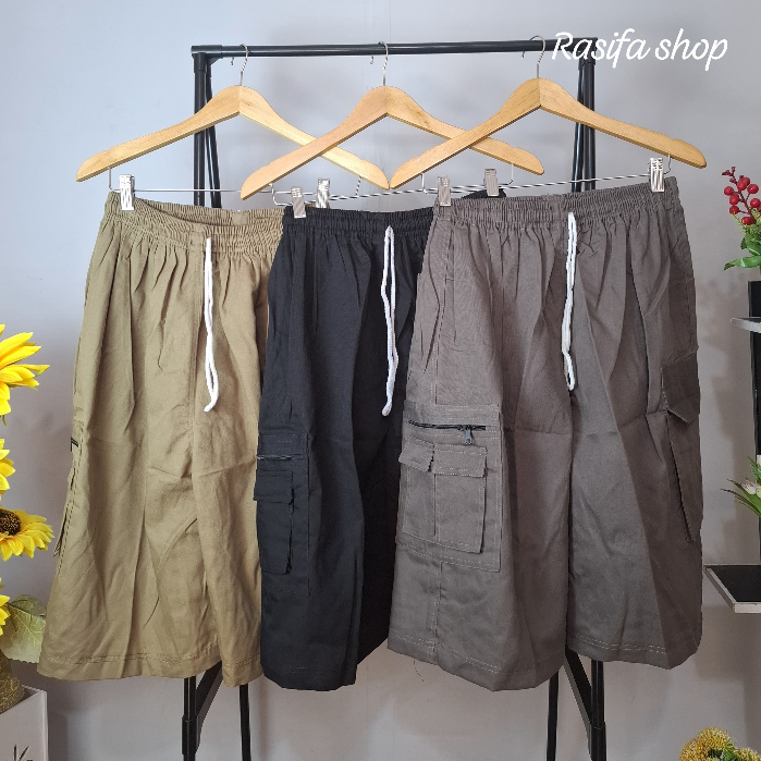 Hawai Cargo Jumbo Celana Cargo Pendek Pria Hawai Chinos Polos Super Jumbo Celana Harian Laki-Laki