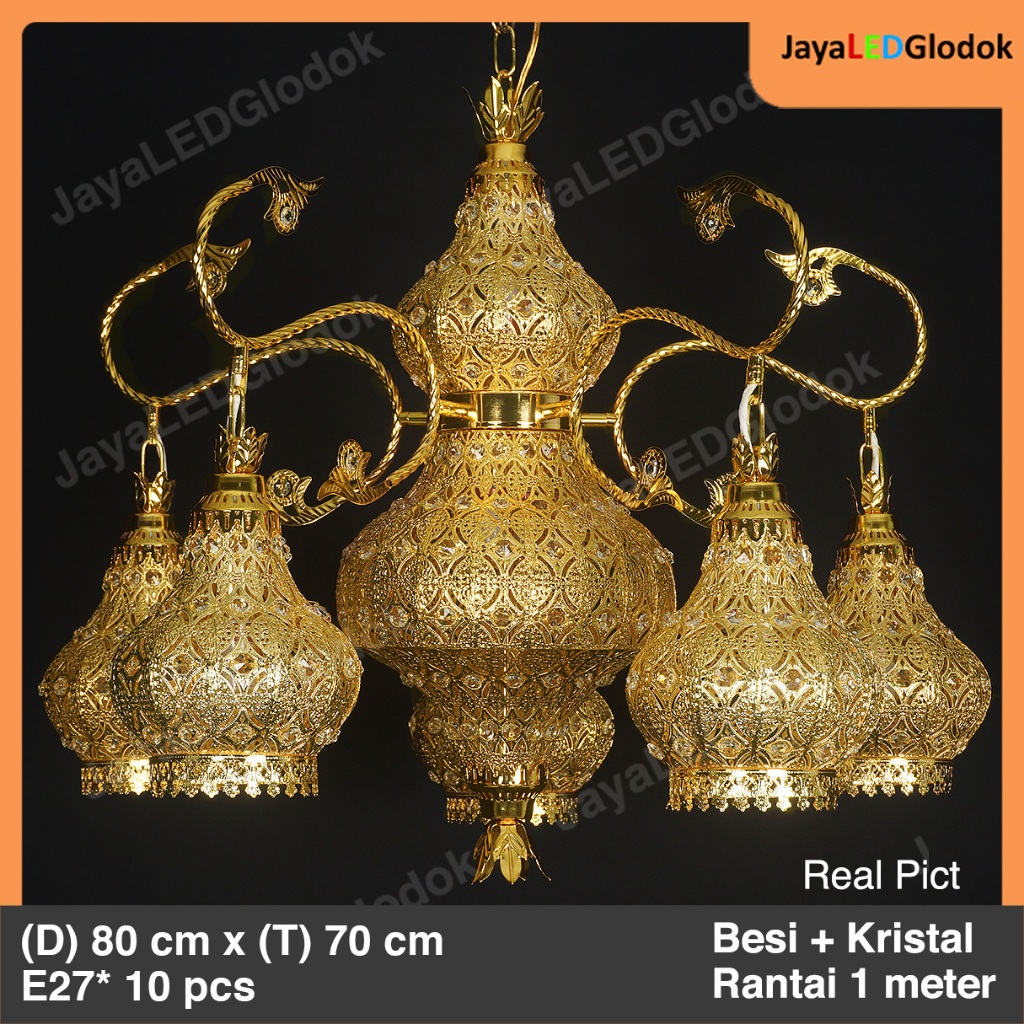 Lampu Gantung Klasik Antik Ruang Tamu Turki Maroko Masjid Musholla Hias