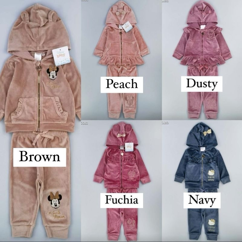 Setelan jacket Velvet Minie Mouse Anak Perempuan