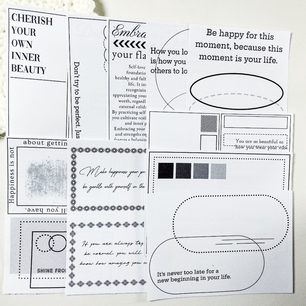 

24pcs Memo Paper: Black DIY Kertas Dekorasi Journal Journaling Bujo Scrapbooking by KaoyaShop