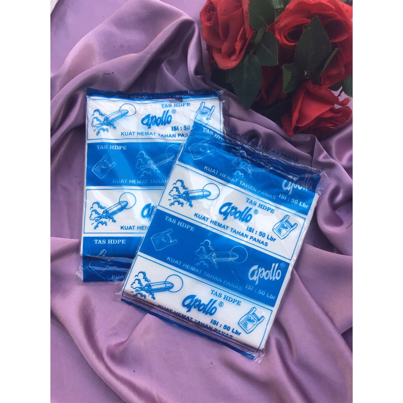 MURAH TAS HDPE APOLLO KECIL isi 50 pcs / tas kresek warna dop putih/kantong plastik murah