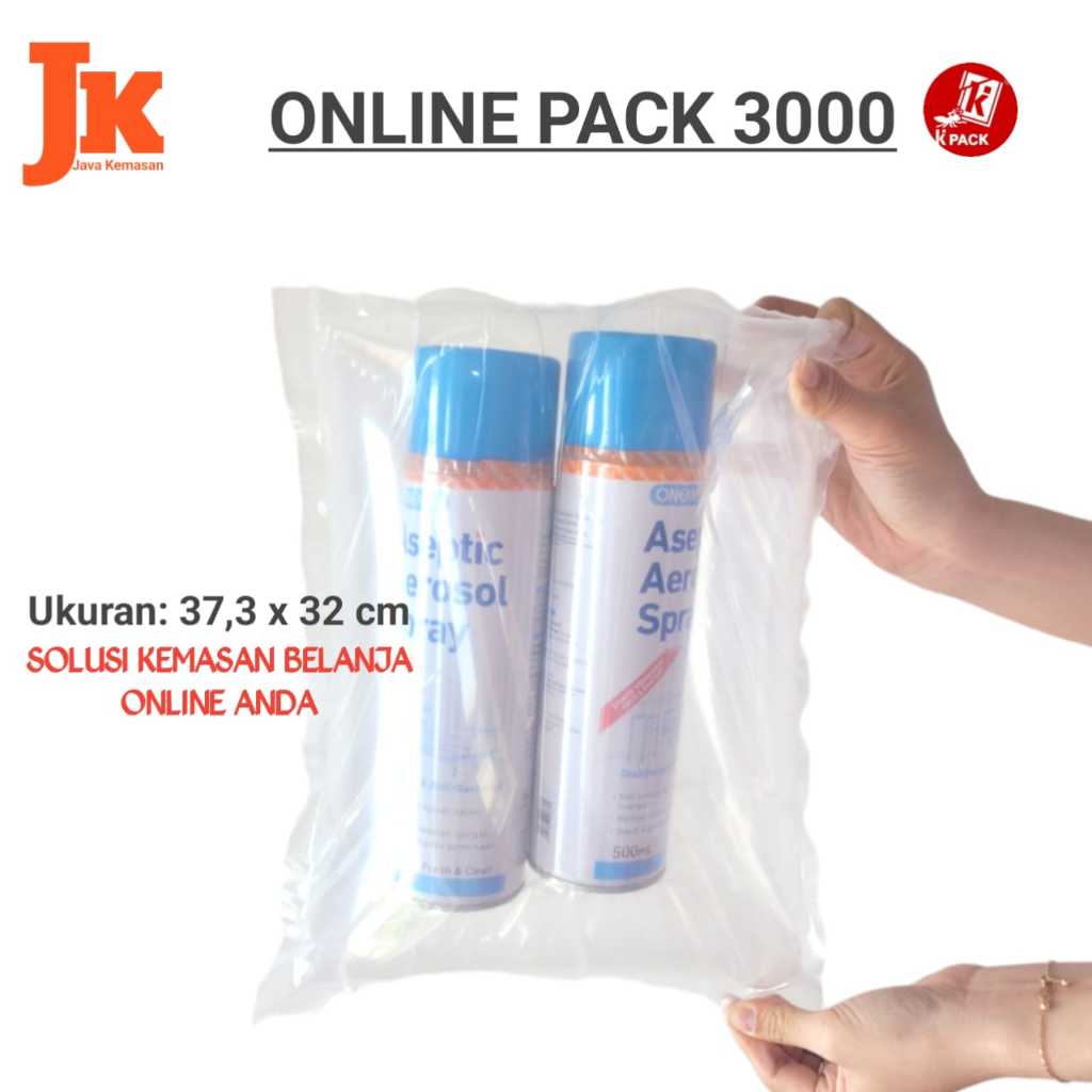 

ONLINE PACK 3000 KEMASAN PLASTIK PENGGANTI BUBBLE WRAP PENGAMAN PELINDUNG PACKING PAKET 3KG KPACK