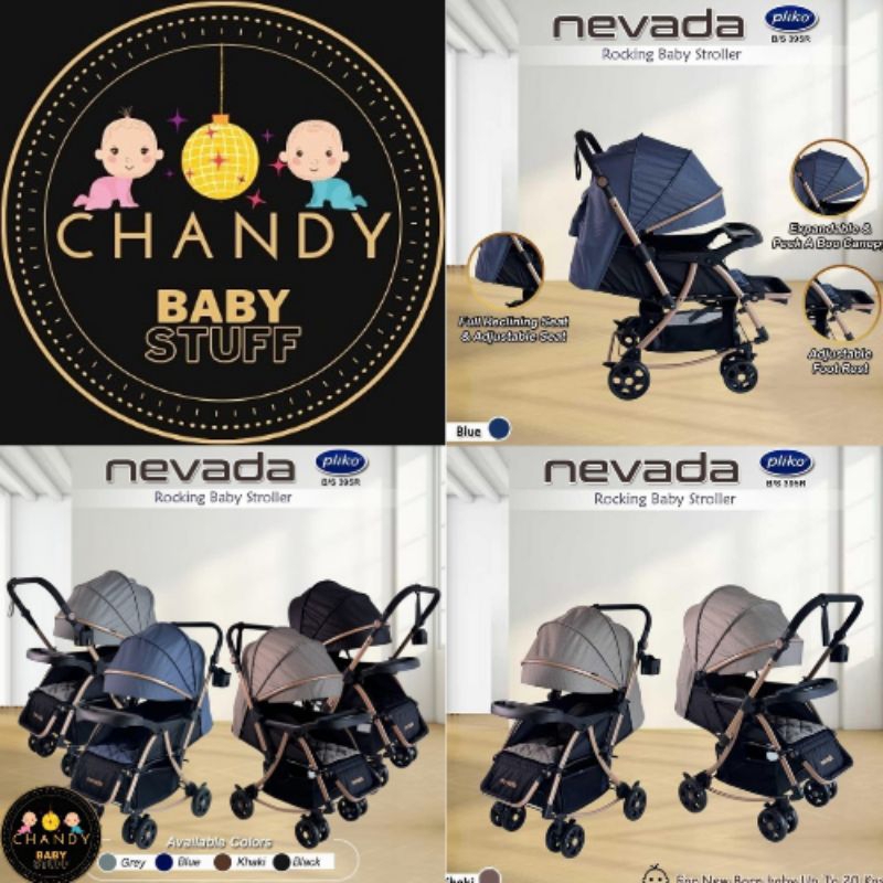 STROLLER BABY PLIKO NEVADA 395 BISA HADAP DUA ARAH DAN AYUN