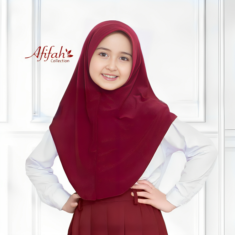 RANAZ COLLECTION - Hijab Jilbab Kerudung Anak Instan  Bergo Daily dan Sekolah  Azzahra  Ukuran S M L
