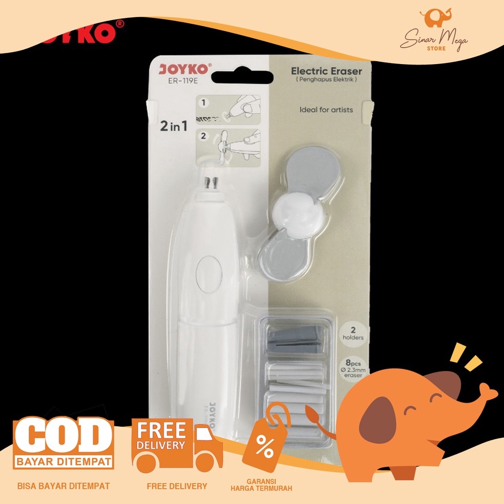 

KODE U3T6 Joyko Electric Eraser 2in1 ER119E Penghapus dan Kipas Elektrik Joyko Murah Berkualitas
