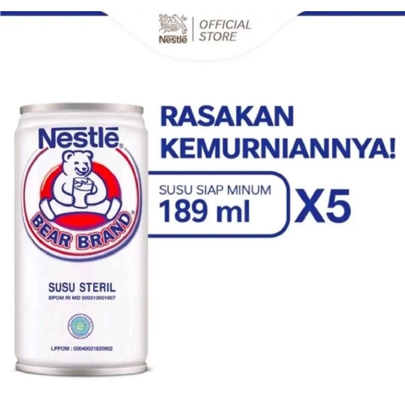 

NESTLE BEAR BRAND Susu Sapi Steril Siap Minum 189ml 5 Pcs