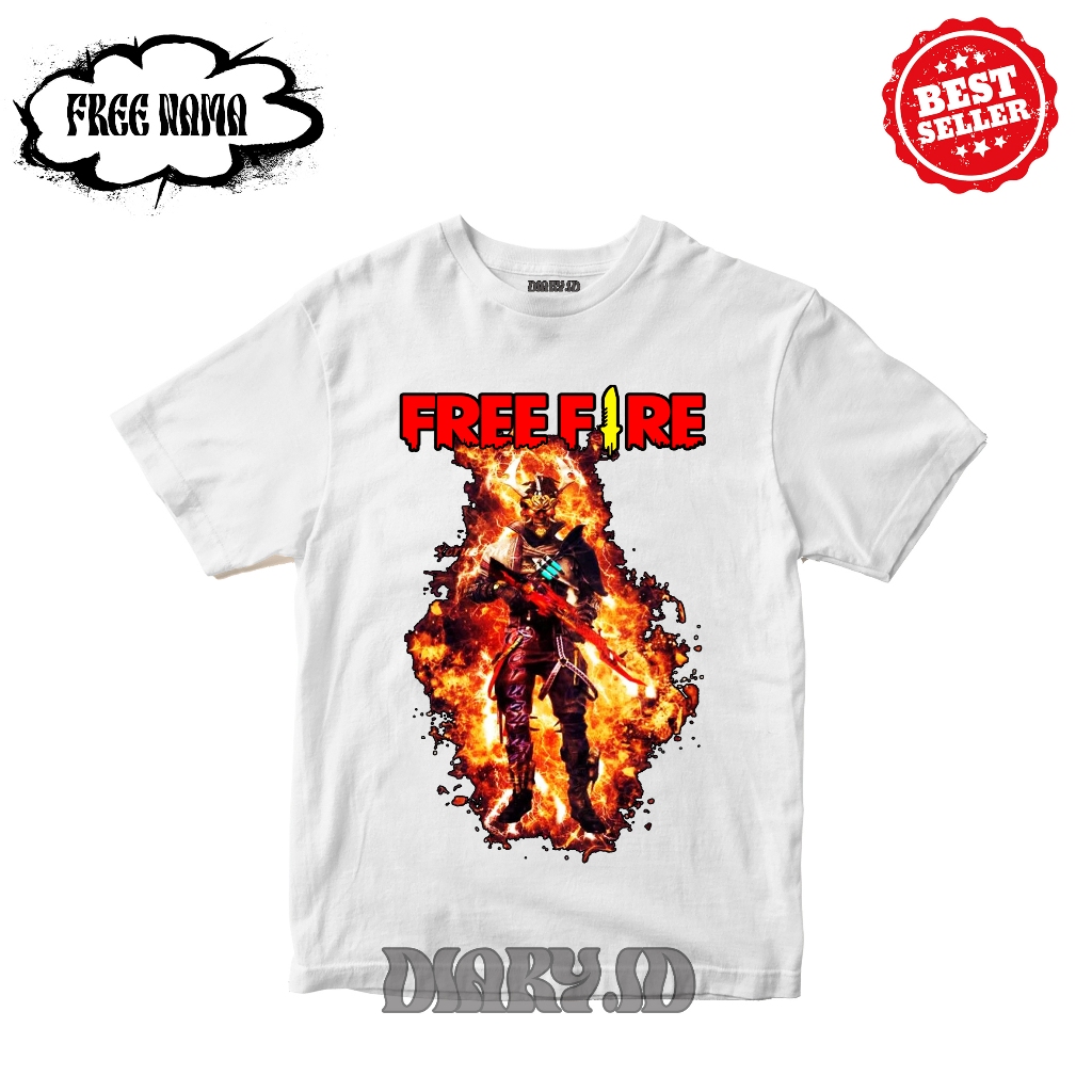 BAJU KAOS ATASAN ANAK GAME FF FREE FIRE API BAHAN KATUN PREMIUM