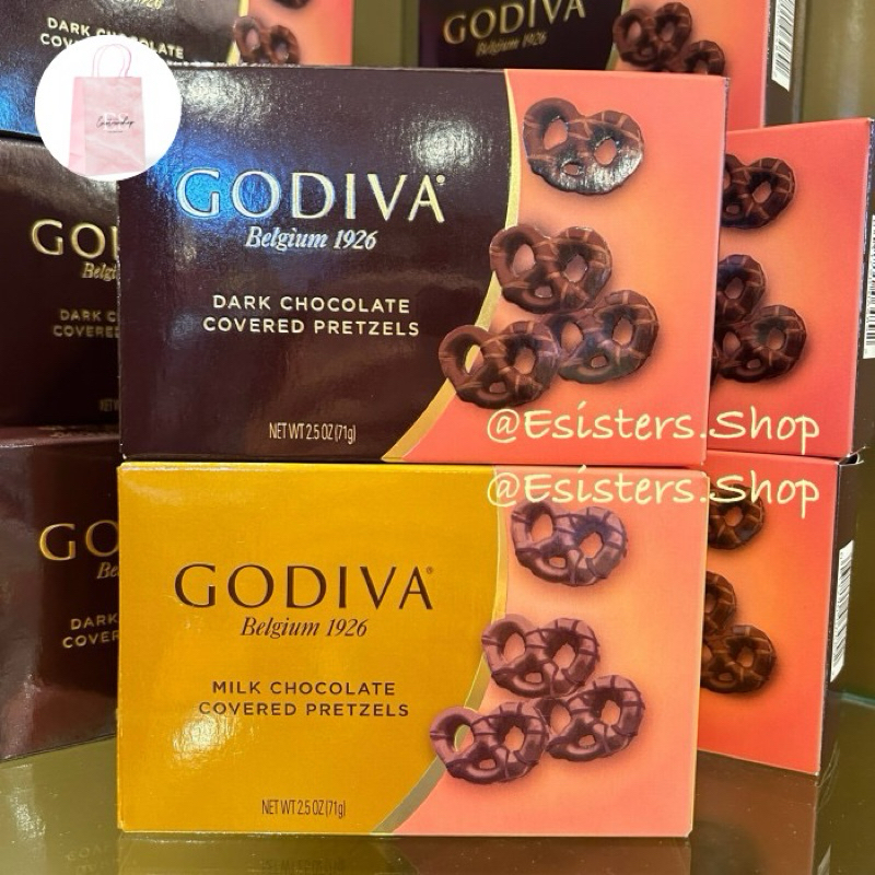 

GODIVA Covered Pretzels Dark Chocolate Milk Chocolate Biskuit Cokelat Godiva | Coklat Godiva