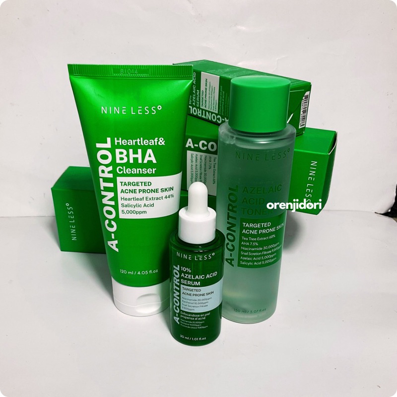 NINELESS A-Control Facial Wash Serum Toner Acne Jerawat Skincare Korea