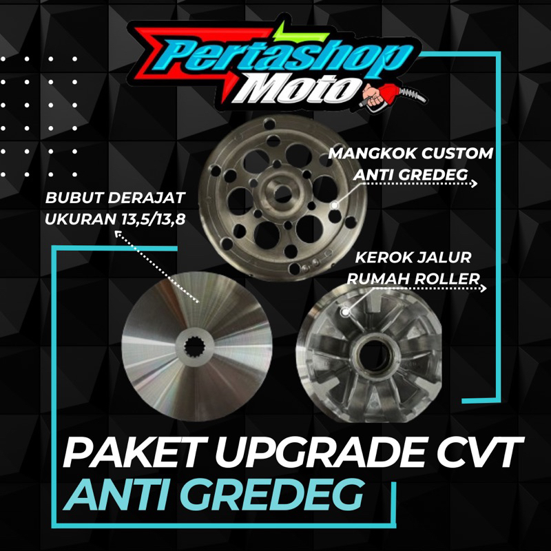 PAKET UPGRADE CVT BEAT VARIO SCOOPY ESP 110 BEAT ESP PULLEY BUBUT DERAJAT