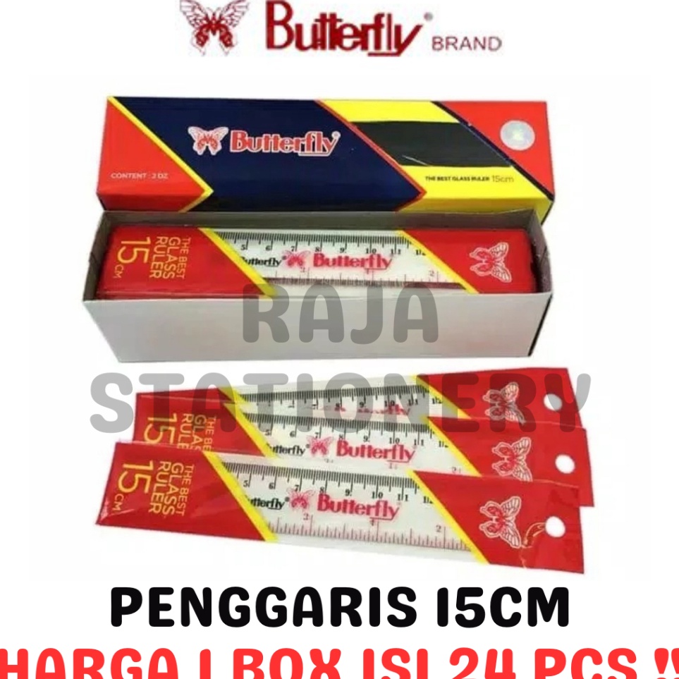 

BUTTERFLY RULER 15CM PENGGARIS KUPU KUPU 15CM PANJANG PLASTIK 24PCS KODE R3V9