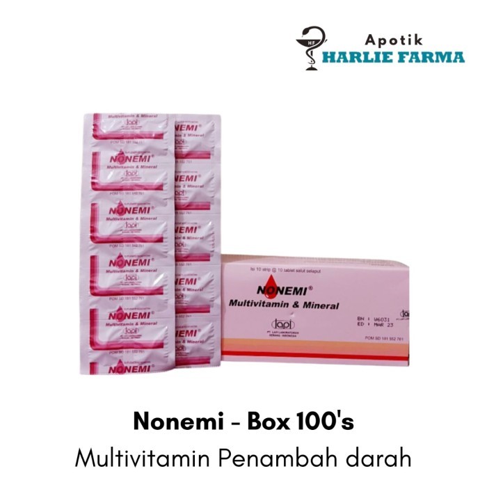 Nonemi Tablet Strip Box Multivitamin Mineral Penambah Darah - Vitamin Zat Vit B