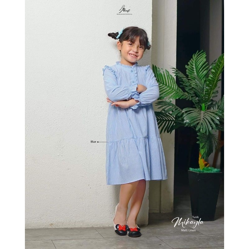 Arrafi Dress Midi Mikayla Kids Bahan Linen
