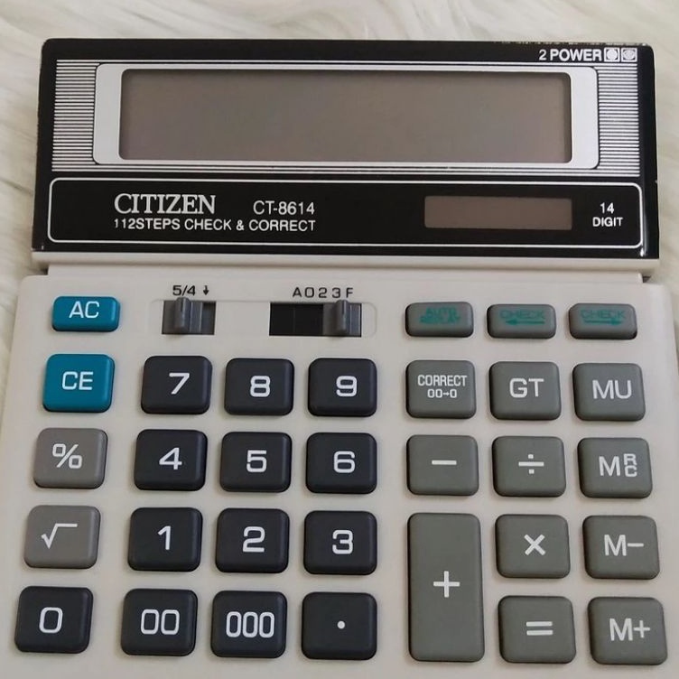 

KODE B86N kalkulator meja dagang 1412 digit citizen ct 8614 sdc868l citizen