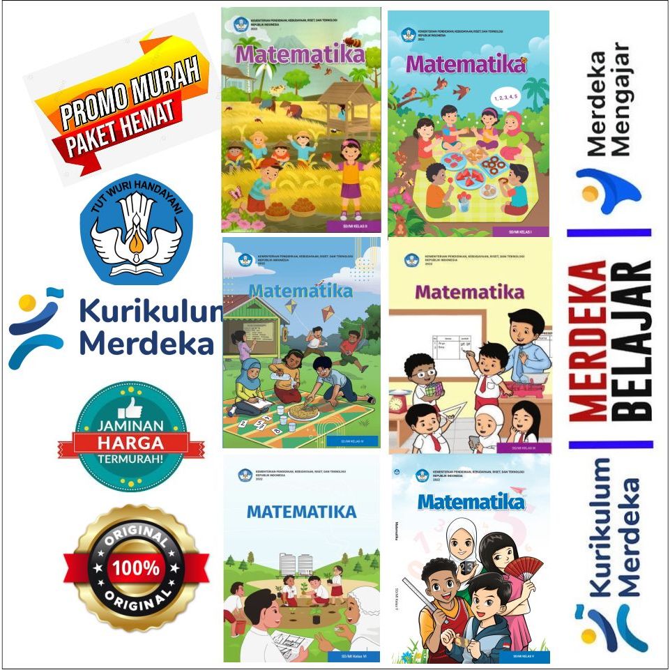 

Buku MATEMATIKA 1 tahun new kelas 1-6 SD / MI - Kurikulum Merdeka - Kemndiknas