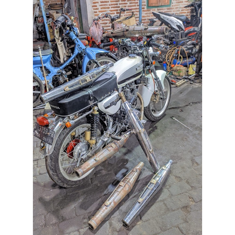 kenalpot knalpot japcuk original j125 cb gl mp tiger leher 35/38 teyeng dan chrome