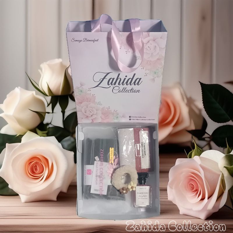 

Hampers Isi Hijab+Kunciran lucu + Dompet + Parfum