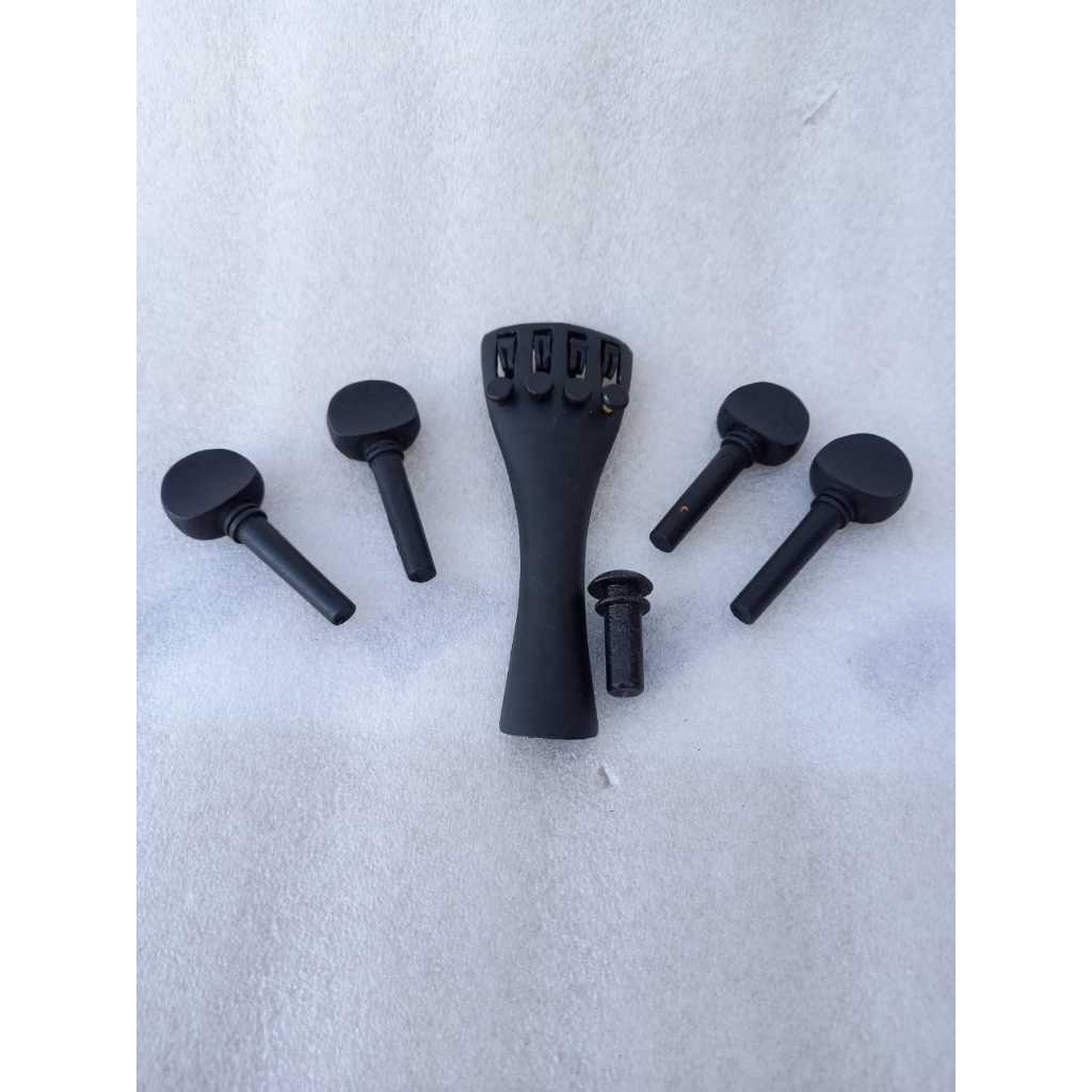 Set Parts Biola / Violin 4/4 - Peg Chinrest Tailpiece Endpin Tuning Pegs