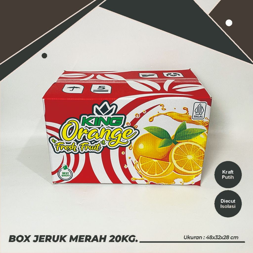 

BOX/KARDUS JERUK MERAH "KING ORANGE" MUAT 18-20 KG (FREE PARTISI LAYER Z) - A1/boxbuah/kardusbuah/boxjeruk/kardusjeruk/jeruk/boxcustom/jeruk20kg