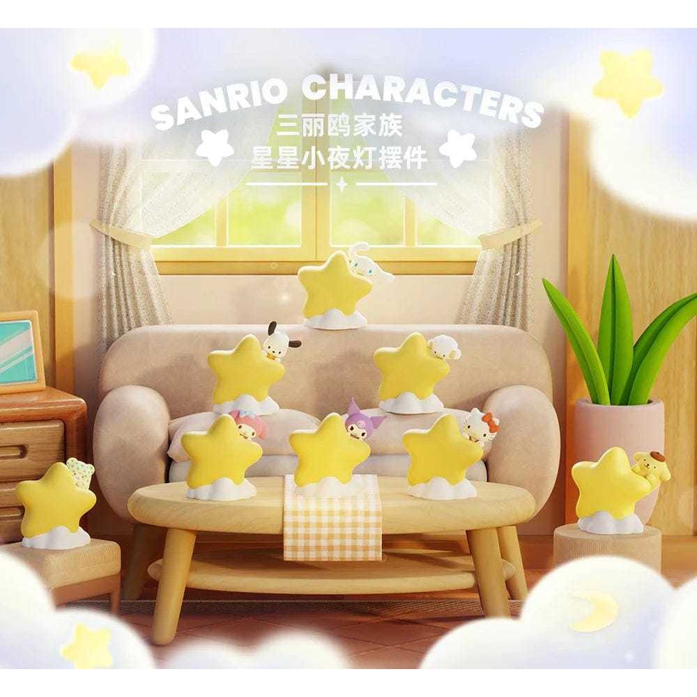 GROSIR 8 PCS MAINAN ANAK FIGURE BLIND BOX/BOX RAHASIA/LUCKY BOX/GIFT KARAKTER SANRIO STAR NIGHT LIGH