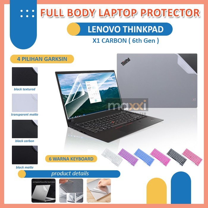 Lenovo Thinkpad X1 Carbon Generasi 6 6th Gen Generation Skin Guard Protector Anti Gores Antigores Sc