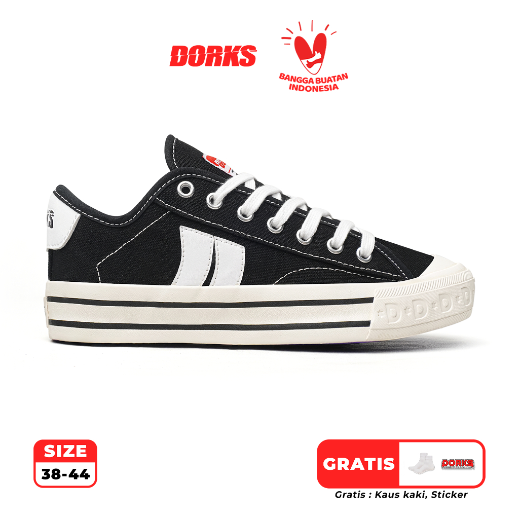 Dorks - Metro Low Black Sepatu Sneakers Casual Pria Wanita