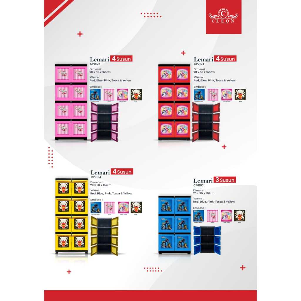 Lemari Anak/Lemari Anak Kos/Lemari Plastik Cleon Murah Pontianak