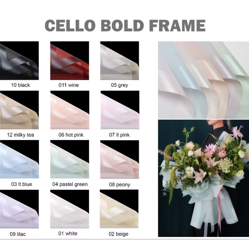 

Kertas Buket Cellophane Bold Frame/Macaron Flower Wrapping