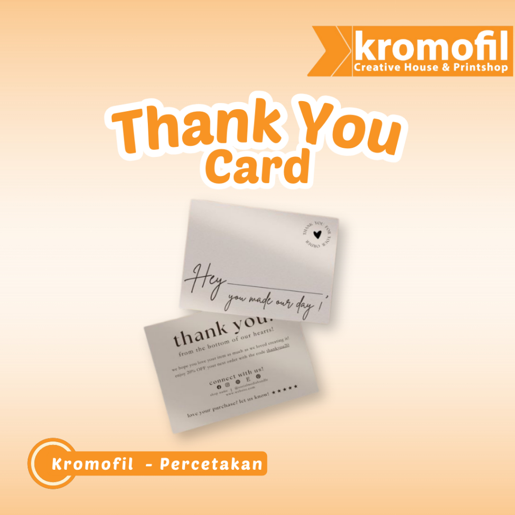 

Cetak Kartu Souvenir, Pernikahan, Hampers | Thank You Card Custom