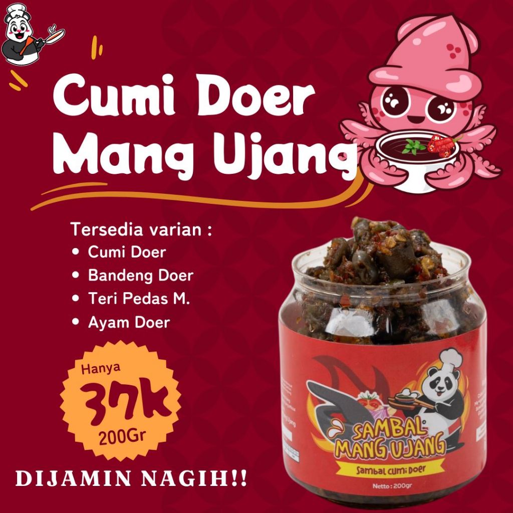

Sambal CUMI DOER 200GR Mang Ujang /Sambal Rumahan/ Sambal Siap Saji/Sambal Pengganti Lauk