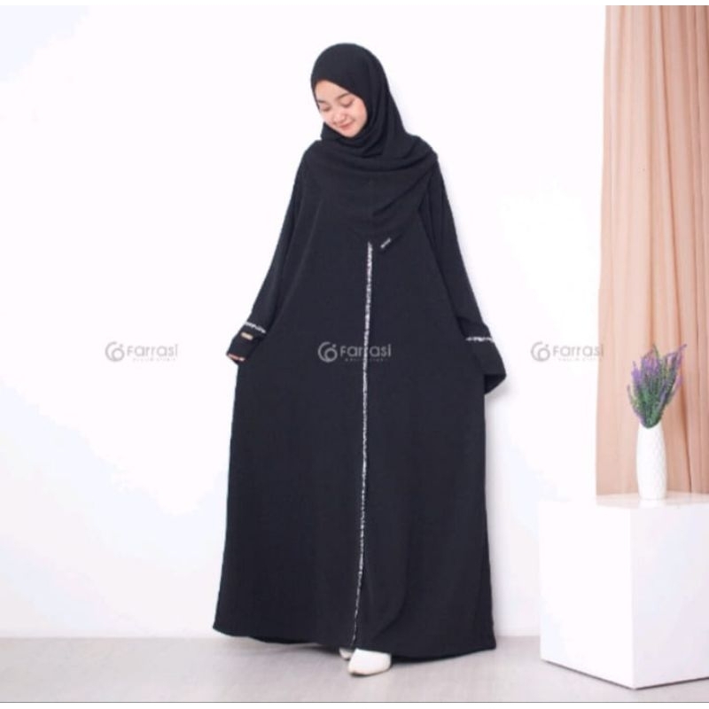 abaya farasi crinkle airflow motif polos/abaya turki arabian crinkle airflow/dress abaya crinkle pol