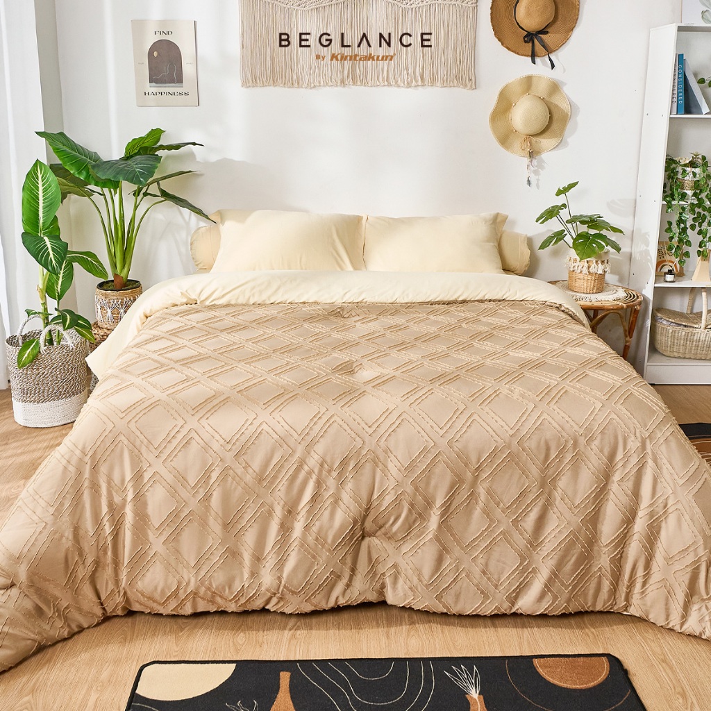 Kintakun Beglance Microsuede Bedcover Set Jacquard Lago 160/180 x 200 Tinggi 30cm