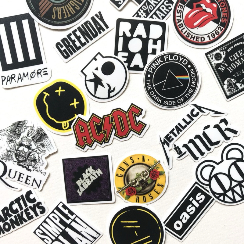 

23pcs Sticker Pack BAND ROCK | stiker band rock untuk motor helm laptop hp casing