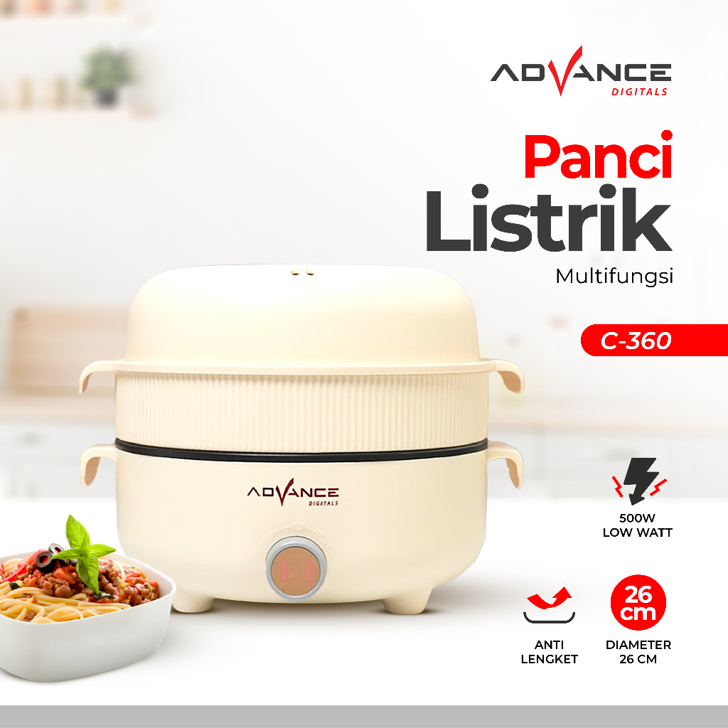 Advance C-360 Panci Listrik Elektrik Multifungsi Warmer Steamer Cooker 26 Cm