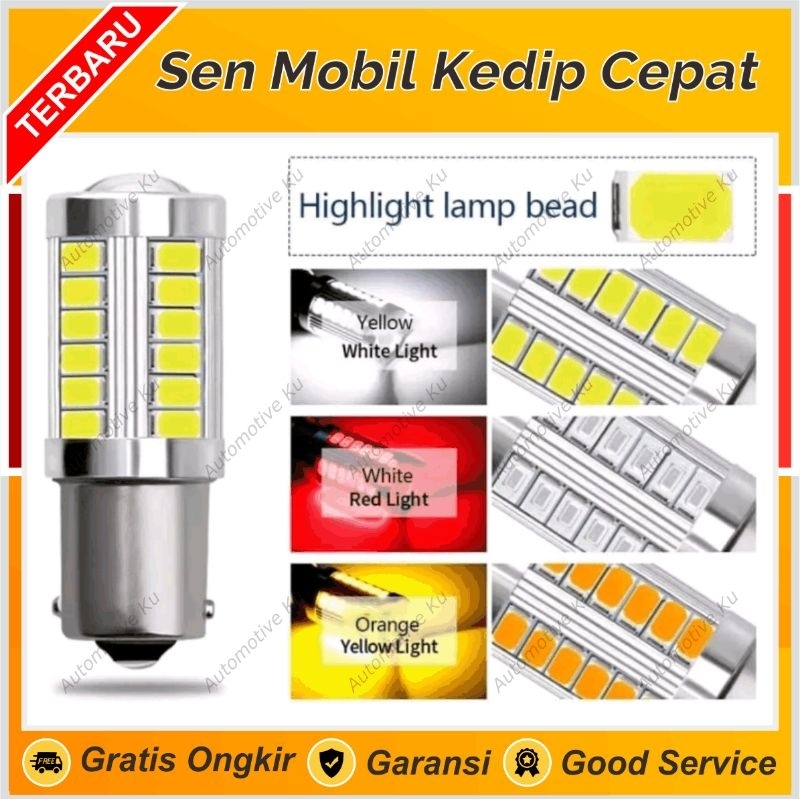 LAMPU SEN MOBIL KEDIP CEPAT BAU15S BA15S SEIN LED 33 TITIK BULAT KAKI 1 AVANZA XENIA APV GRANDMAX PI