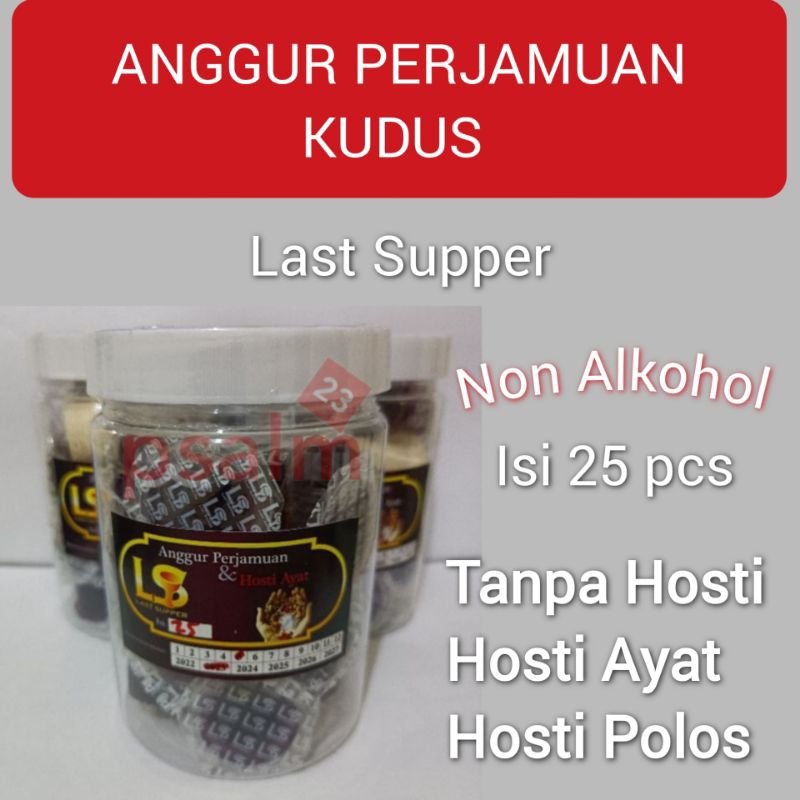 

ANGGUR PERJAMUAN KUDUS CUP NON ALKOHOL TANPA HOSTI / HOSTI POLOS / HOSTI AYAT ISI 25PCS