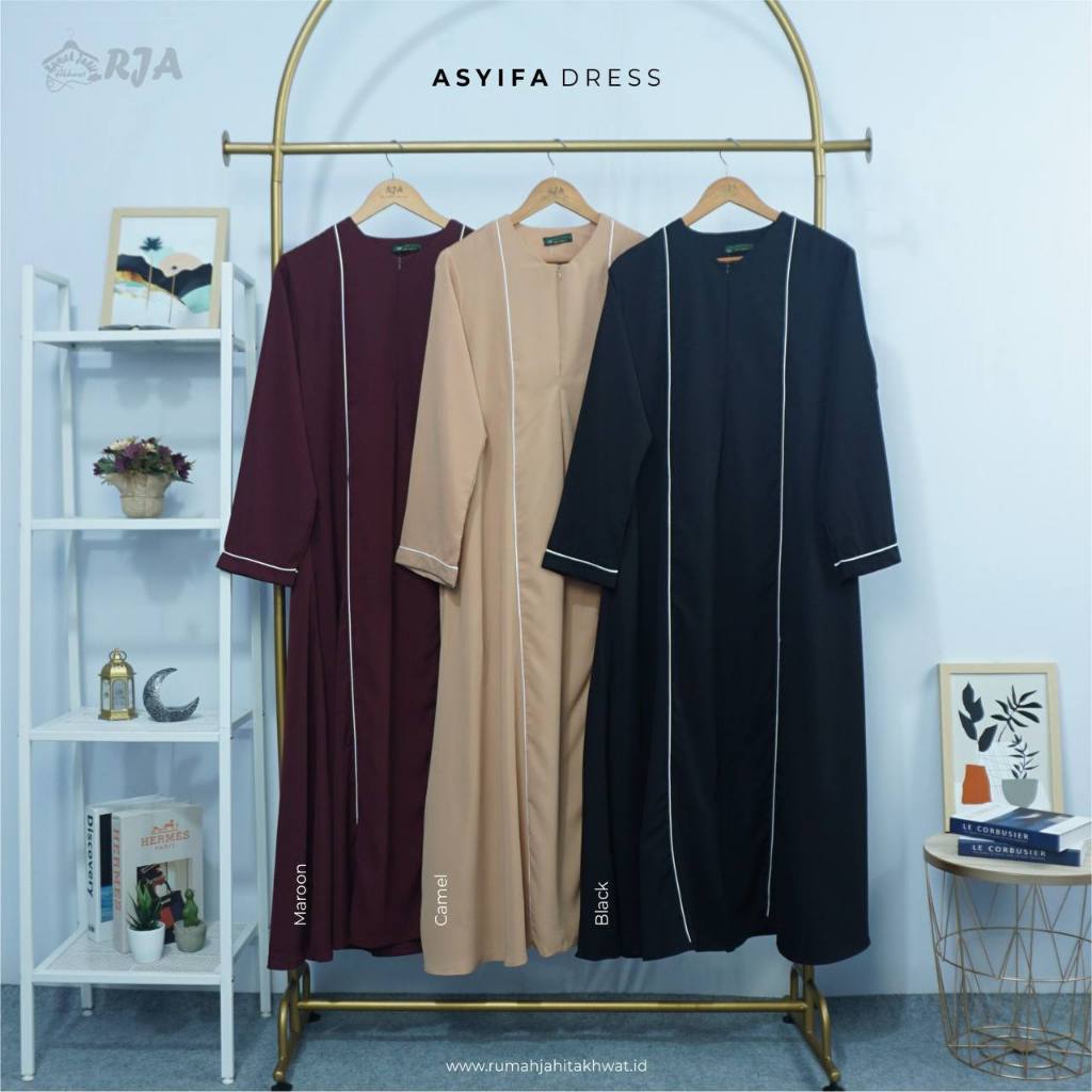 ABAYA MUSLIMAH, DRESS ASYIFA RJA, ABAYA MODERN, GAMIS