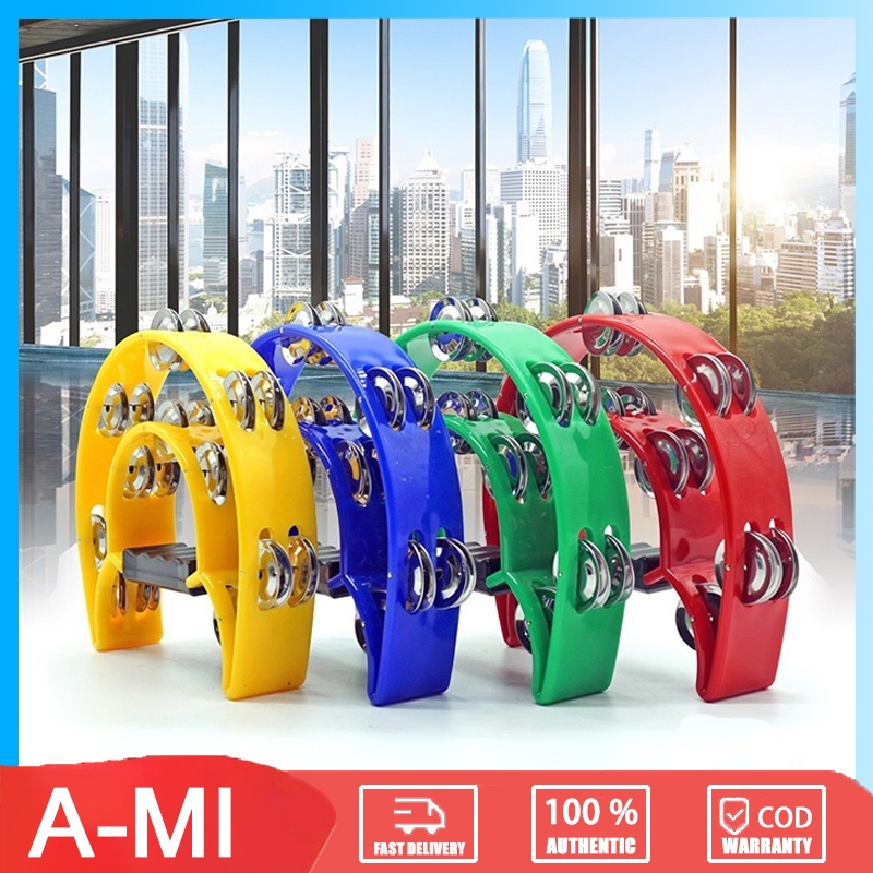 Alat Musik Tamborin Kecrekan Tamborine Gereja Tambourine Instrumen Double Ring